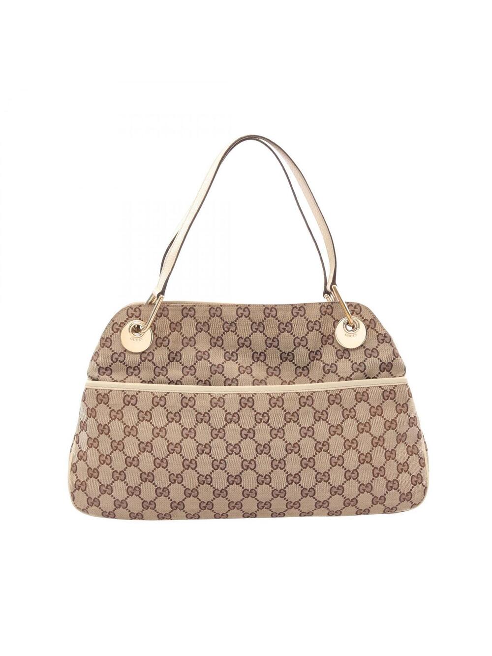 Gucci Gg Canvas Shoulder Bag Leather #285616G44B